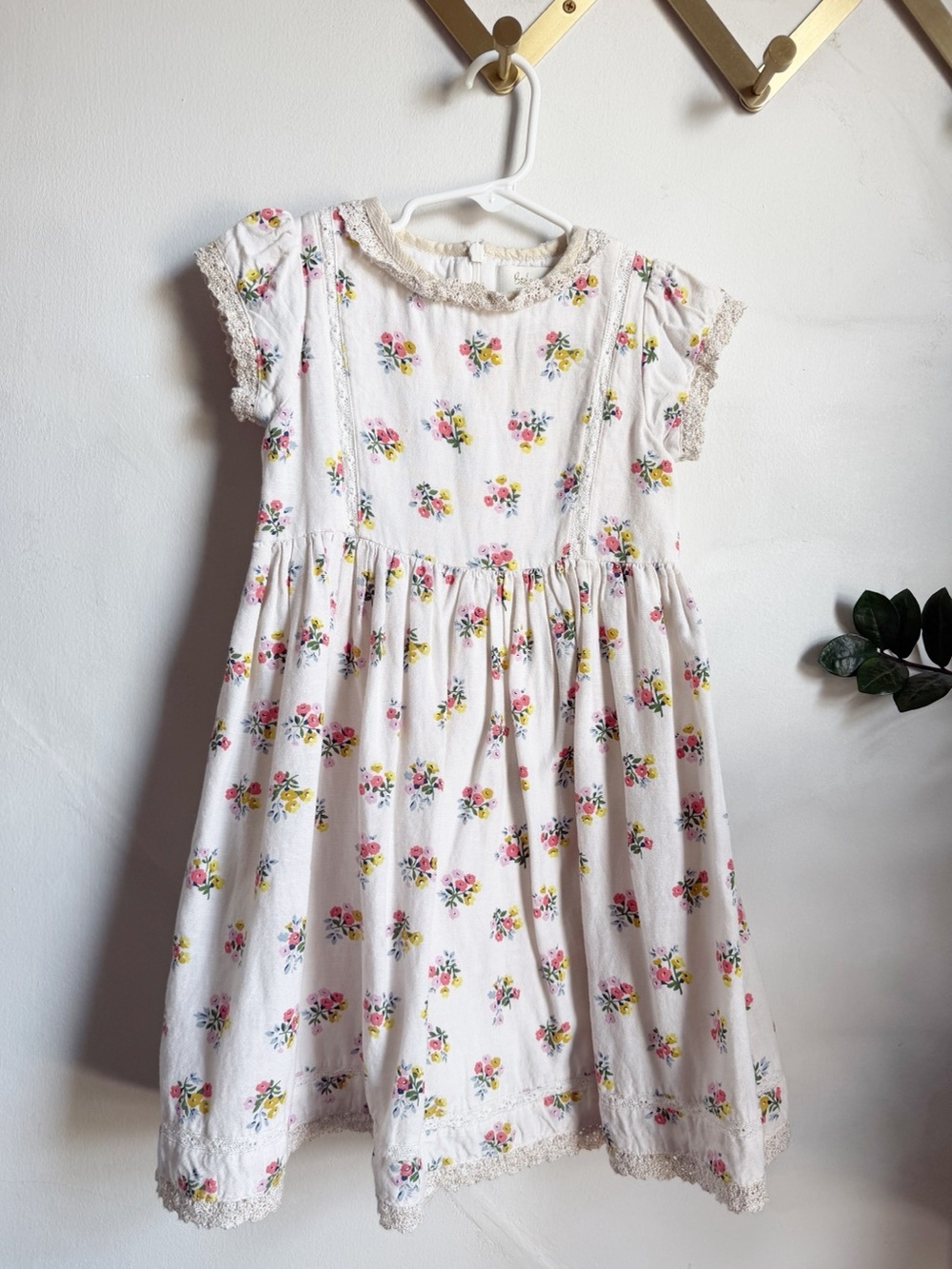 Mini Boden Floral Linen Dress
